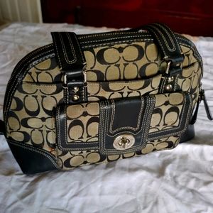 COACH Signature Domed Satchel HandBag